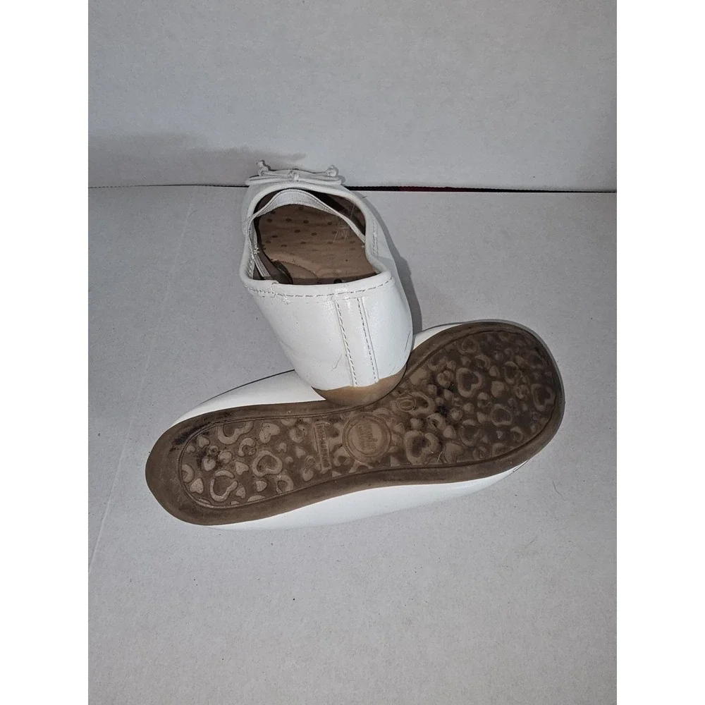Wonder Nation Girls White Ballet Flats Size 10 Memory Foam‎ Dress Shoes